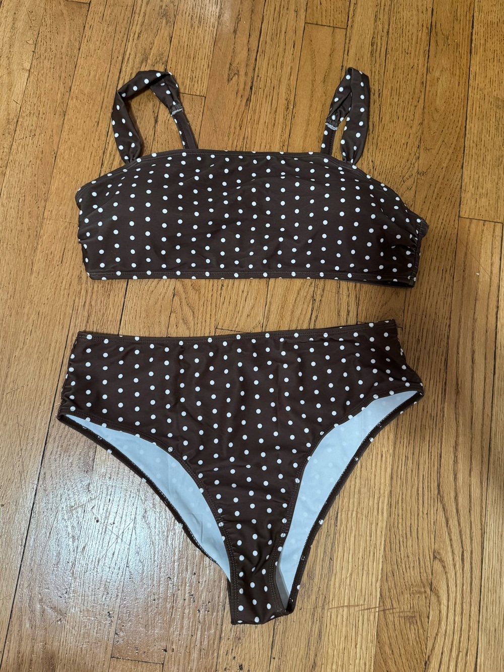 Brown Polka Dot Bikini Set